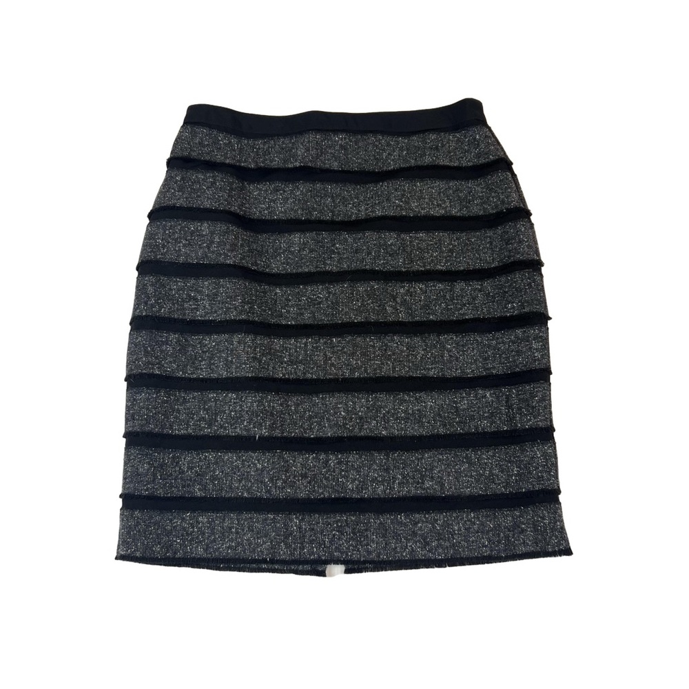 Worthington Black Grey Tweed Layered Pencil Skirt, Size 10